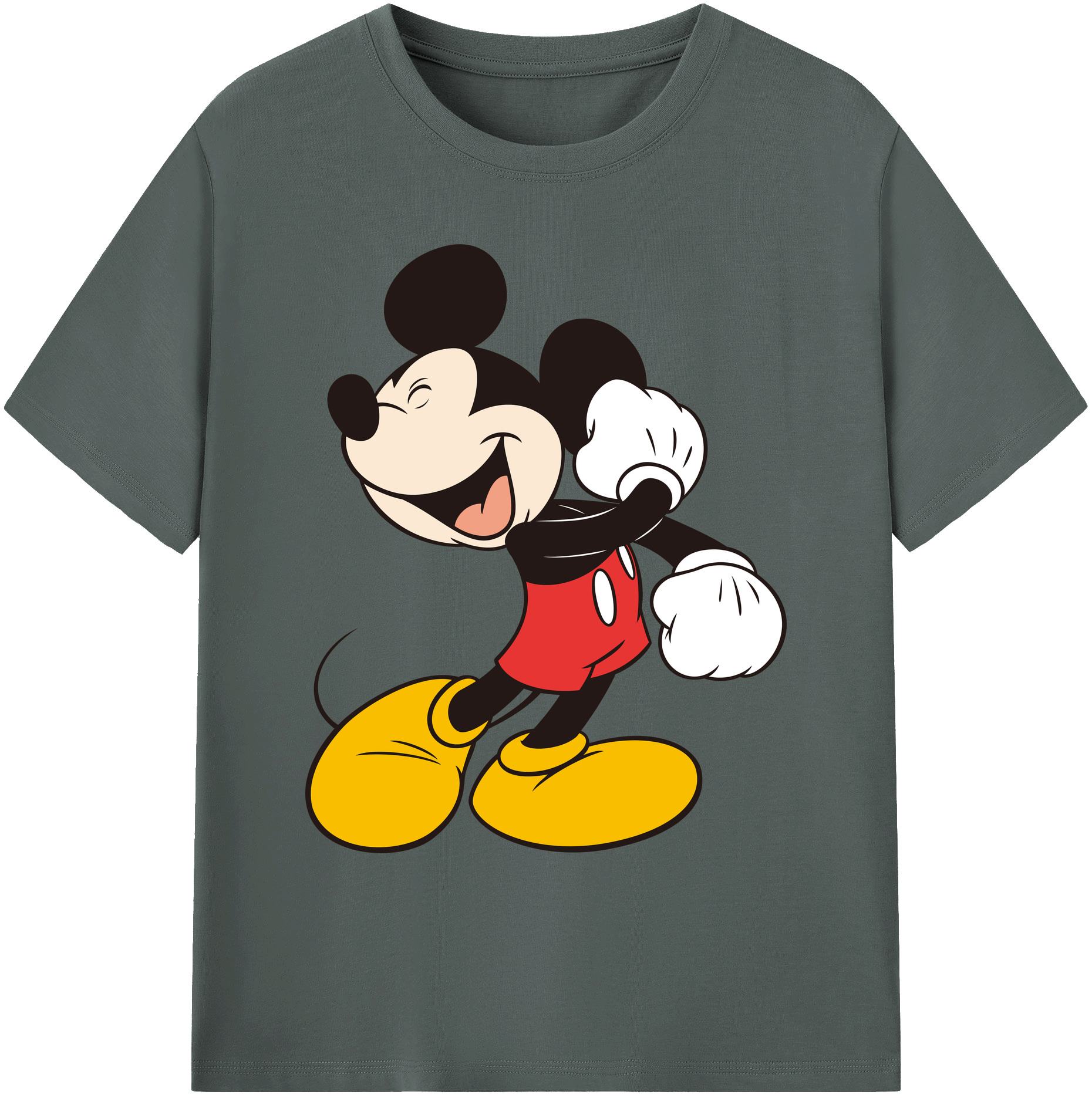 ミッキーマウス Mickey Mouse 綿100％ メンズ半袖Tシャツ｜肌触りやわらか＆通気性
